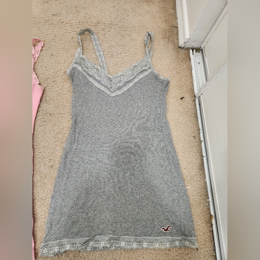 Hollister Heather Gray Lace Chemise